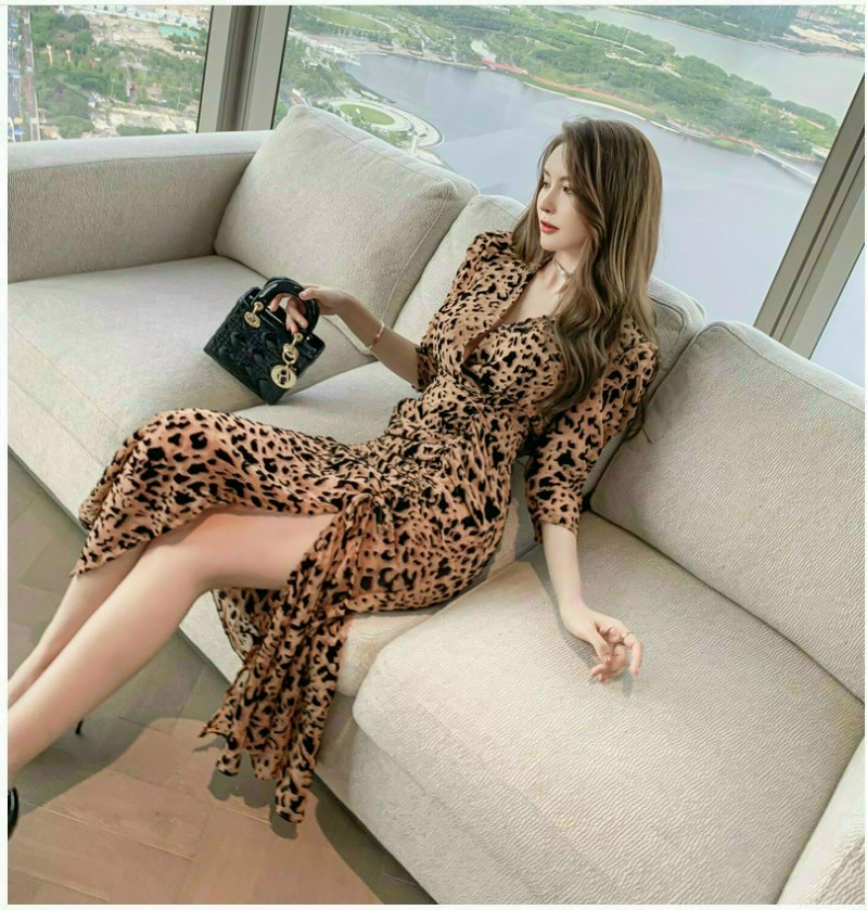 ĐẦM  BODY DÂY RÚT  HỌA TIẾT BEO CAO CẤP-HN1142